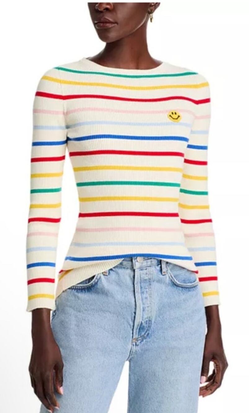 Joshua Sanders Striped Ribbed Crewneck Sweater Sz Small